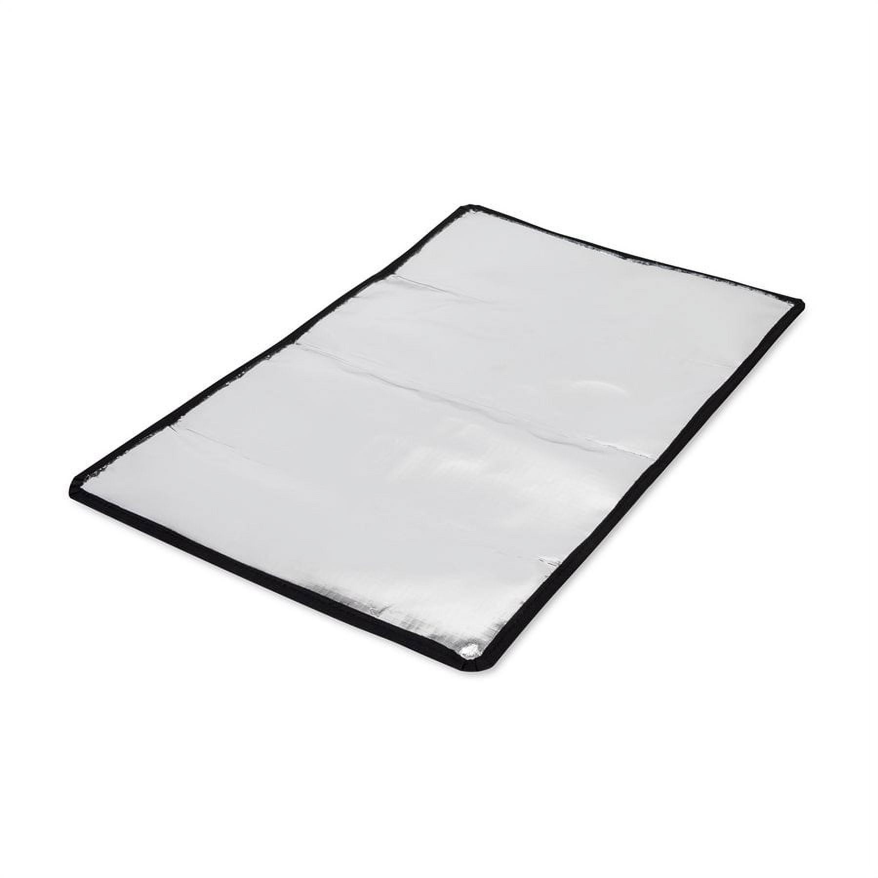 Camco Life Is Better at the Campsite Camper/RV Door Window Light Blocking Shade | Black with Retro Stars and White Text, 25.25" x 16.25" (53051)