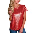 thumbnail image 4 of JINMGG Womens Plus Size $5 Women's Casual Short Sleeve T Shirts O Neck Party Sequin Tunic Elegant Tops Red XXL, 4 of 9