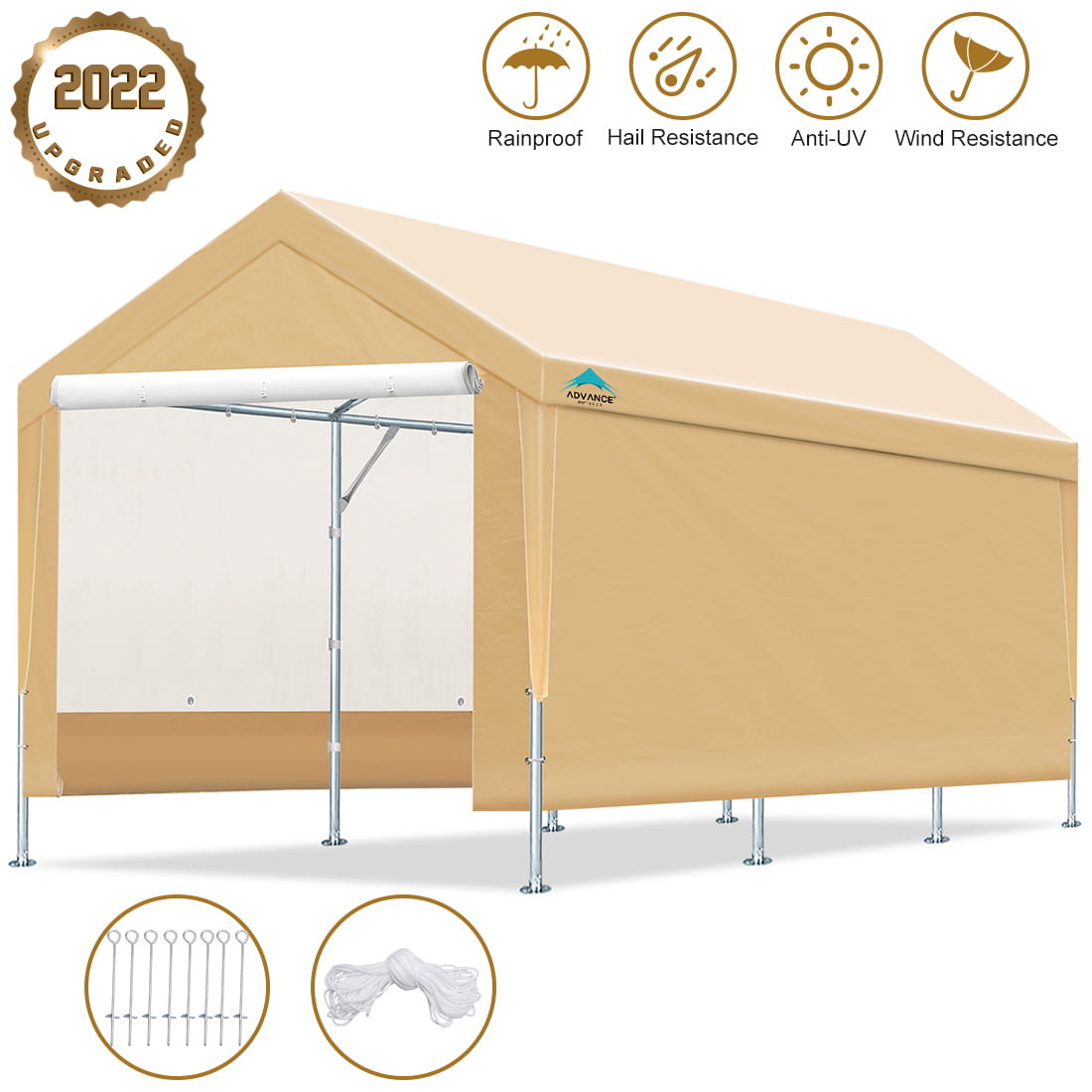 Heavy Duty Steel Carport Canopy Caravan Tent Portable Garage Shelter Car Port 