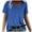 Blue, variant on Loopsun Plus Size Womens Summer Tops, Fashion Woman Causal V-Neck Solid Blouse Short Sleeve T-Shirt Summer Tops Blue M