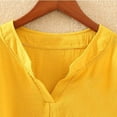 thumbnail image 3 of Shirt Women's Top Spring Summer Short Sleeve 3/4 Sleeve Fashion Slit Shirt Long V Neck Sexy Design Sports Blouse for Women Quarter Sleeve Shirt Short Sleeve Tee for Women Summer V Neck T Shirts for, 3 of 8