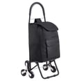 thumbnail image 4 of Stair Climber Trolley Dolly, 36L Folding Shopping Cart, Grocery Cart Trolley Laundry Stair Climbing Handcart with 6 Wheels & Oxford Cloth Bag, Foldable Cart for Shopping Grocery Laundry, Black, 4 of 10