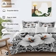 thumbnail image 3 of 3 Piece Black White Spring Floral Duvet Cover Set California King,Microfiber Comforter/Quilt Cover with Corner Ties and 2 Pillowcases,Summer Botanical Modern All Season Bedding with Zipper Closure, 3 of 8