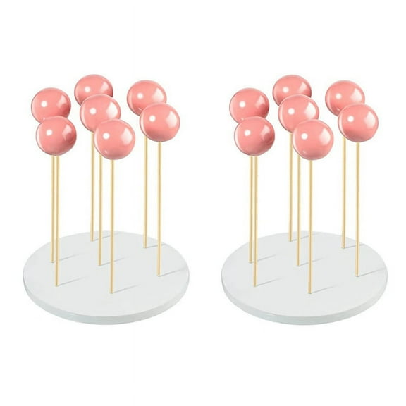 2 Pack Cake Stand - 7 Hole Lollipop Holder Display Round Candy or Sucker Stand for Wedding, Birthday Party