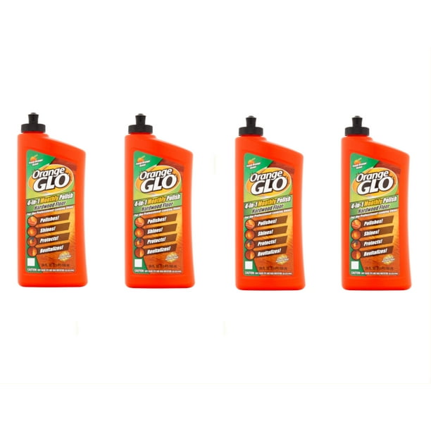 Pack of 4 Orange Glo Fresh Orange Scent 4in1 Monthly Polish Hardwood