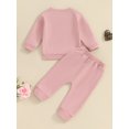 thumbnail image 4 of xiaxaixu Ensemble de Pantalons pour Bébé, Chandail en Molleton à Manches Longues Col Rond avec Broderie de Lettres et Pantalon à Taille Élastique 2 Pcs pour la Saint-Valentin, 4 of 9