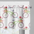 thumbnail image 3 of Ambesonne Geraniums Valance Pack of 2, Flower Basket in Bicycle, 54"X12", White and Multicolor, 3 of 5