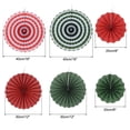 thumbnail image 2 of Uxcell 8"/12"/16" Round Paper Fans Hanging Decoration for Birthday Wedding Party, Red Green 6 in 1 Set, 2 of 6