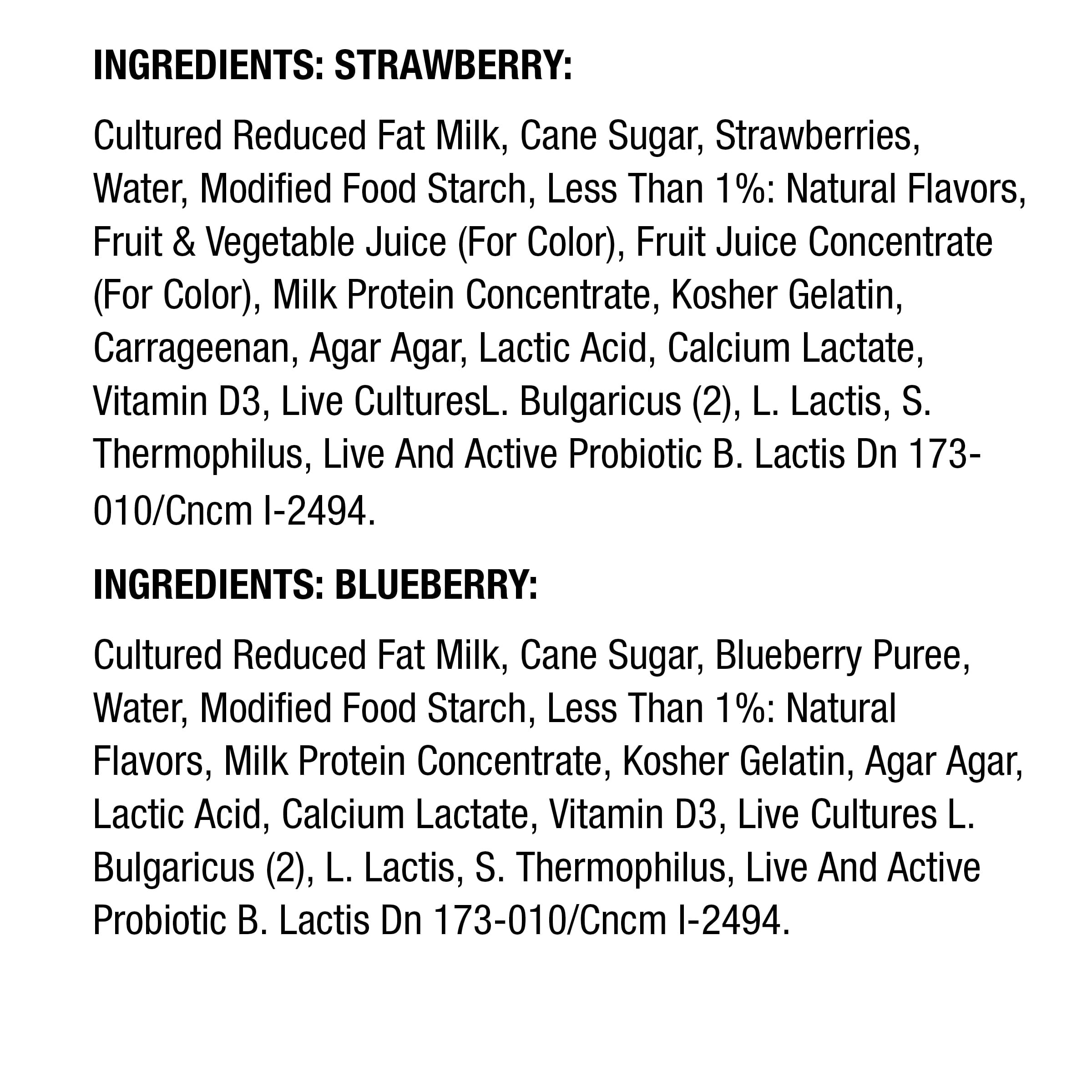 Dannon Activia Non-Fat Strawberry, Blueberry, and Peach Variety Yogurt 4  oz. - 24/Case