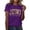 Purple, variant on Casual Shirts for Womens Short Sleeve Fashion Crew Neck Inspirational Print Beach Vacation Essentials,Hot Pink,2XL