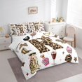 thumbnail image 3 of Feelyou Leopard Print Bedding Comforter Set 7pcs, Cheetah Monogrammed R Queen Bedding Sets, 3 of 8