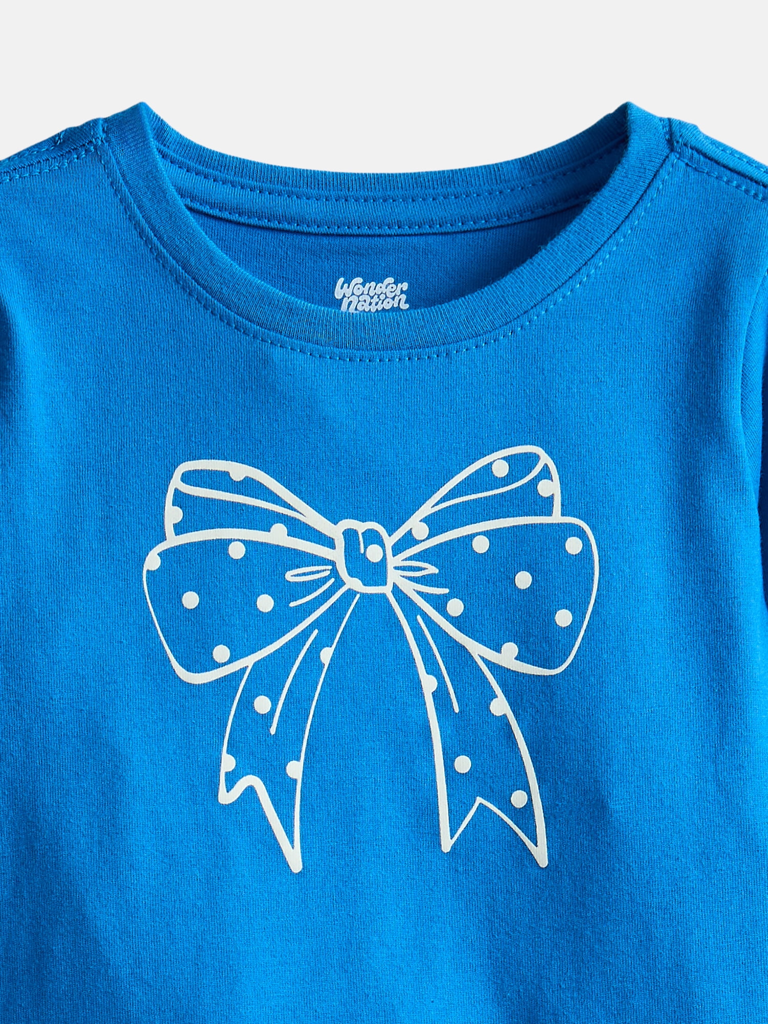 Wonder Nation Baby and Toddler Girls Graphic Tee with Long Puff Sleeves, Sizes 0M-5T