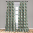 thumbnail image 5 of Ambesonne Geometric Curtains, Eye Illusion Cube 3D Art, Pair of 28"x63", Pale Mustard and Teal, 5 of 5