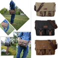thumbnail image 2 of Bolso Bandolera de Cuero de Lona Baoblaze Varios Bolsillos para Hombre Café Gris, 2 of 4