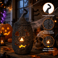 thumbnail image 4 of Halloween Woven Pumpkin Jack-O'-Lantern with LED Candle, Hand-Woven Rattan Fall Pumpkin Lantern Decor for Home Tabletop, Mantel, Spooky Haunted House Party Supplies Halloween Decorations Gifts, 4 of 10