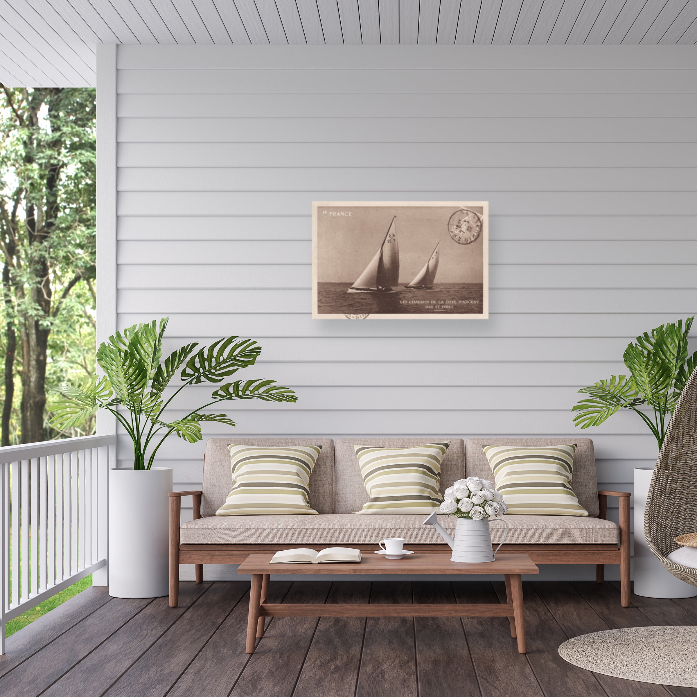 Wild Apple Portfolio 'Vintage Sailing I Sepia' Outdoor Canvas 16x22
