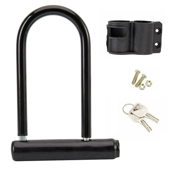 U Shaped Bike Lock With Two Keys Heavy Duty Cable With Bracket Bicycle D Lock