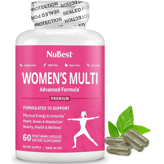 Women’s Multi by NuBest, Complete Vitamins & Minerals for Immunity, Energy, Beauty & Wellness, 60 Vegan Capsules