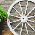 thumbnail image 4 of Sunnydaze Rustic White Fir Wood Decorative Wagon Wheel, 4 of 6