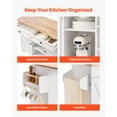thumbnail image 3 of KFFKFF Kitchen Island Cart with Wood Top, Storage Cabinet, Drop Leaf, Drawers, Spice and Towel Rack, Rolling Table on Swivel Wheels, 52in Wide, White, 3 of 9