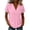 Pink, variant on Ashirexll Womens Casual Tops Collared V-Neck Short Sleeve Solid Color Blouse Casual Summer Top for Spring