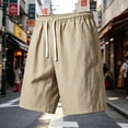 thumbnail image 6 of DODADAWANJ Men's Summer Shorts Lightweight Quick Dry Basketball Athletic Shorts Loose Elastic Waist Long Shorts with Drawstring Daily Wear Khaki L, 6 of 6
