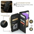 thumbnail image 4 of CaseMe Case for Samsung Galaxy A32 5G Wallet Case for Women Men, Fashion Durable PU Leather Magnetic Flip Lanyard Strap Wristlet Zipper Card Holder Wallet Phone Case for Samsung Galaxy A32 5G 6.5", 4 of 11