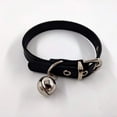 thumbnail image 2 of Collar clásico de piel con cascabeles, ideal para perros pequeños o gatos. Collar ajustable de 15 a 21 cm de largo y 1 cm de ancho, color negro., 2 of 5