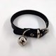 thumbnail image 2 of Collar clásico de piel con cascabeles, ideal para perros pequeños o gatos. Collar ajustable de 15 a 21 cm de largo y 1 cm de ancho, color negro., 2 of 5