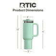 thumbnail image 5 of RTIC 40 oz Ceramic Lined Road Trip Tumbler, Leak-Resistant Straw Lid, Fresh Mint Glitter, 5 of 9