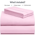 thumbnail image 2 of Juego de sábanas LuxClub de microfibra rosa totalmente empolvado, 4 piezas, 2 of 7