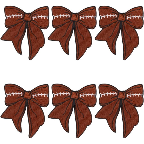 6 parches marrones con diseño de rugby de coco para planchar, bordados, bonitos apliques para coser, parche deportivo con lazo de fútbol.