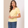thumbnail image 4 of INSPIRE CHIC INSPIRE CHIC Blouse à Manches Courtes à Encolure Carrée à Carreaux pour Femmes, 4 of 6