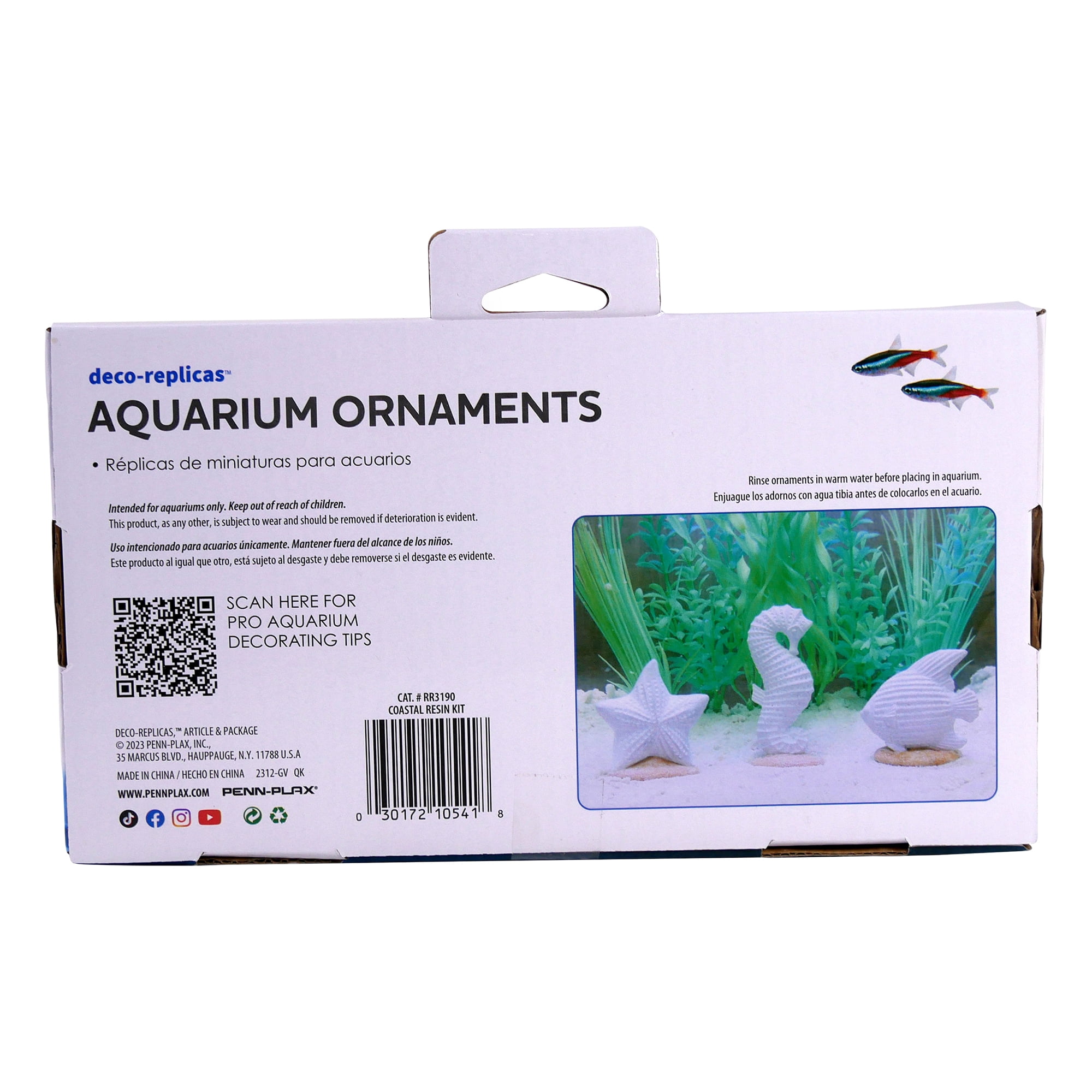Penn-Plax 3 Piece Coastal Resin Kit Aquarium Decor- Seahorse
