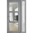 thumbnail image 2 of Front Exterior Prehung Metal-Plastic Door See-through / Manux 8555 Grey Ash / Side Window / Office Commercial and Residential Doors Entrance Patio Garage 52" x 80" Right-hand Inswing, 2 of 5