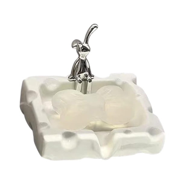 Plato de jabón de temático de queso con figura de estuche de contenedor de decoración moderna para bañera de baño de apartamentos lechoso