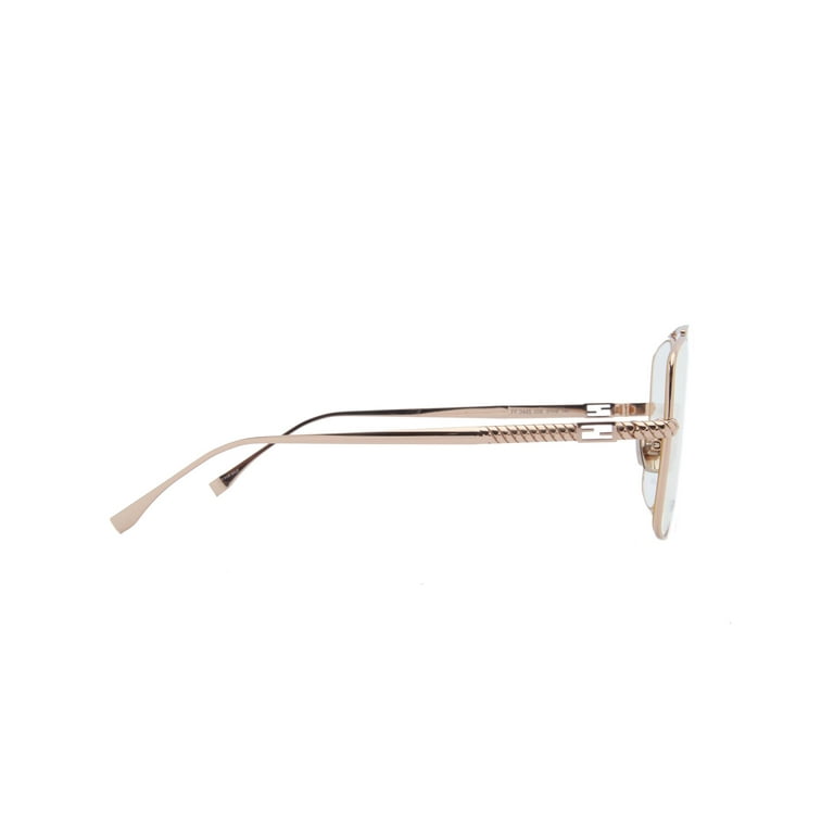 Fendi Oversized Eyeglasses with Clear Demo Lens, Gold-Copper Fendi Oversized Eyeglasses with Clear Demo Lens, Gold-Copper