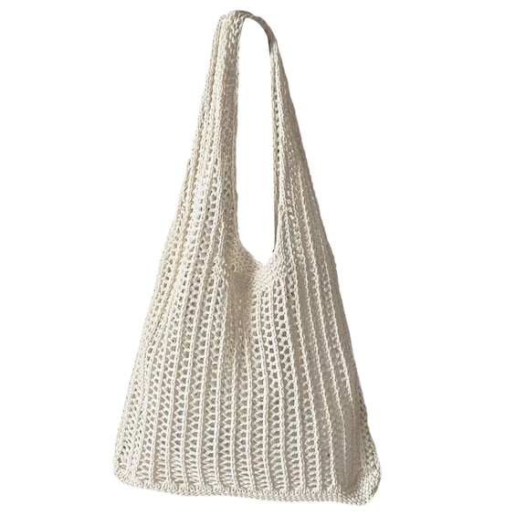 Women's Hollow Knit Shoulder Handbag, Oversized Lightweight Woven Tote Bag for Travel Beach Shopping Everyday Use