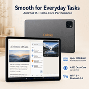 Callsky Tablet 10.1 Octa-core Processor Android 15 Tablet with 12GB RAM 192GB ROM (Expand to 2TB) 1280x800 IPS HD Display 6000mAh WiFi 6/BT 5.4 Deepgray