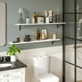thumbnail image 6 of YANGLI 47.3 Inch Extra Long Wall Shelves Set of 2 - White Floating Shelves with Metal Brackets, 6 of 6