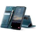 thumbnail image 5 of ShellTech Compatible with Samsung Galaxy A25 5G Flip PU Leather Case, Ultra-Thin Stitched Folio Book Wallet Cover with Kickstand, 2 Card Holders, Cash Slot, Magnetic Closure,Green, 5 of 17