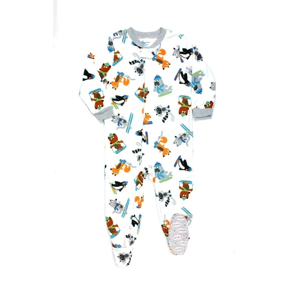 Carter's Boys Ski Animals Print Micro-fleece Footed Pajama Sleeper (Size 4T)