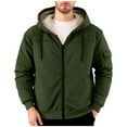 thumbnail image 2 of gbyLJF Mens Fleece Lined Hoodie Coats Long Sleeve Solid Color Zipper Hooded Jackets Casual Warm Outwear Tops Jacket with Pockets, 2 of 9