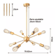 thumbnail image 2 of Lamparas Colgantes Vintage 8 Luces Sin Bombillas Dorado, 2 of 5