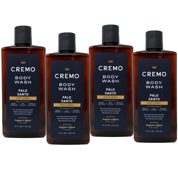 Cremo Reserve Collection, Body Wash, Palo Santo, Bright Cardamom, Dry Papyrus, 16 fl oz (473 ml) - 4 Pack