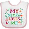 thumbnail image 3 of Inktastic My Memaw Loves Me Girl Grandchild Girls Baby Bib, 3 of 4