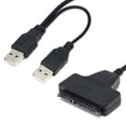thumbnail image 1 of OUSITAID USB 2.0 SATA 7+15 22Pin to USB 2.0 Adapter Cable for 2.5 HDD Laptop Hard Drive, 1 of 7