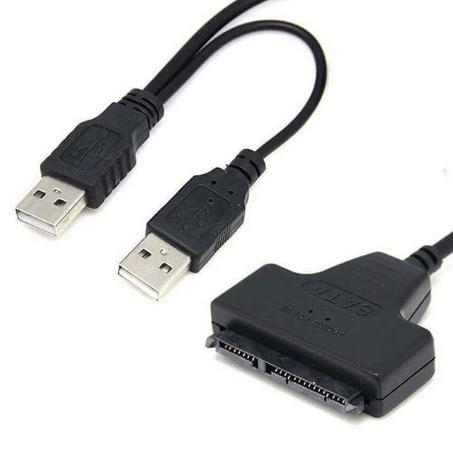 Câble Adaptateur USB 2.0 SATA 7+15 22Pin vers USB 2.0 pour Disque Dur d'Ordinateur Portable 2.5 HDD