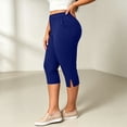 thumbnail image 4 of Szhihuiw Leggings for Women Plus Size Fashion Side Slit High Waisted Capri Pants Casual Womens Trousers with Pockets, 4 of 8