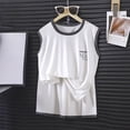 thumbnail image 2 of KPOPLK Boys Pajamas Two Piece Solid Color Pajama Teen Boy Crewneck Sleeveless Tank Top Shorts PJS Set for 1-16 Years Size 2-3 Years, 2 of 6